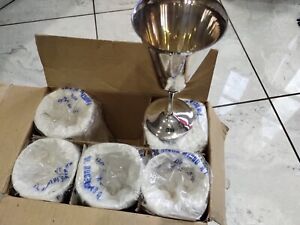 Fb Rogers 6 Vintage Silverplate Wine Goblets Made In Yugoslavia New In Box Ag18