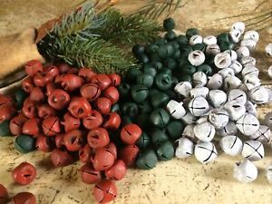 48 Primitive Rusty Green Red Jingle Bells Bell 12mm 1 2 In Christmas Crafts