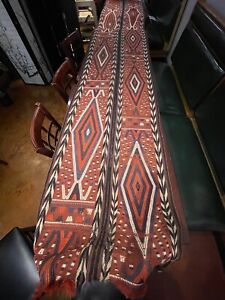 157 X 29 Antique Turkoman Yomoud Yomut Tent Bands Set Of Two With Tag Loom