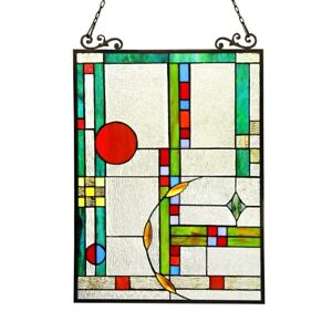 25 Tiffany Style Stained Glass Crafted Mission Delight Window Panel