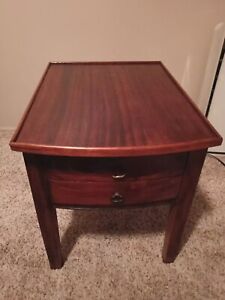 Vintage Craftique Solid Mahogany 2 Tier Bedside Side Lamp Table With Drawer