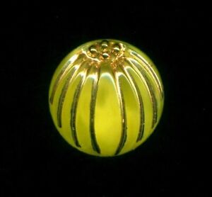 Hard To Find Pumpkin Moonglow Vintage 50s Yellow Glass Button 1 2 