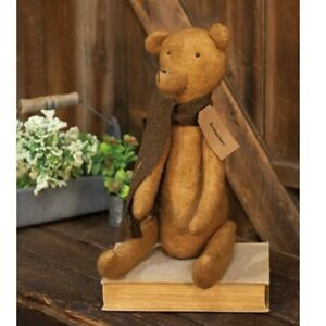 New Primitive Rustic Country Vintage Antique Style Brown Teddy Bear Doll Figure
