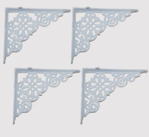 4 Cast Iron White Wall Shelf Brackets Corbels