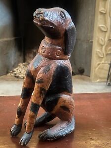 Antique Wooden Dog Sculpture Cica 1870 Devil Dog 