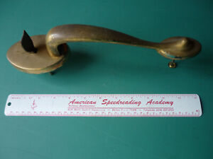 Antique Brass Door Handle Pull W Thumb Latch Vintage 12 