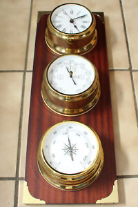 Decorative Board With Ship S Clock Barometer Thermometer Made In Germany 10975