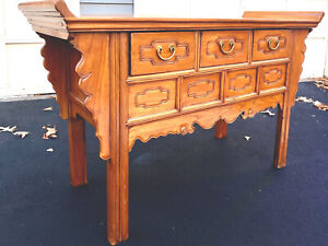 Superb Antique Winged Chinese Large Asian Server Buffet Sideboard