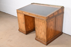 Baker Furniture Georgian Flame Mahogany Leather Top Slant Front Architect S Desk