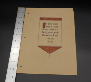 Quote Page Antique Elbert Hubbard Notebook By Roycrofters 1927 Work Well Done