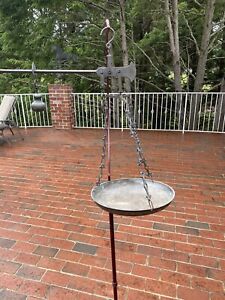 Antique Copper And Iron Steelyard Balance From Late 19th Century