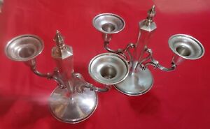  2 Vintage 1940 S Sterling Silver Double Candle Holders Reduced Price 
