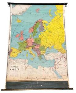 Antique 1930 S Rand Mcnally Cw300 Pol Classroom Classic Map Of Europe Countries