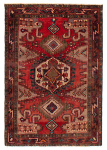 Vintage Hand Knotted Area Rug 3 5 X 4 11 Traditional Wool Carpet