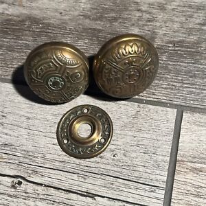 Vintage Eastlake Ceylon Doorknob Pressed Brass Doorknob Circa 1895