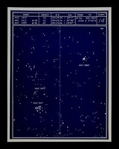 Astronomy Deep Sky Star Chart No 14 Constellation Auriga Open Clusters Sarna Map