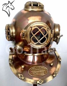 Us Navy Mark V Antique Diving Divers Helmet Brass Steel Full Size Maritime