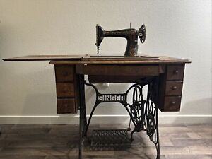 Antique 1920 Singer Sewing Machine 7 Drawer Cabinet Model 66