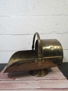 Antique 19th Century Handmade Brass Coal Scuttle Bucket