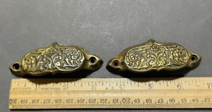 2 Victorian Eastlake Apothecary Cast Iron Drawer Pulls