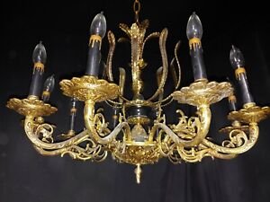 Antique Brass 10 Lights Chandelier