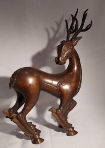 Ming Dynasty Style Bronze Stag By Santis 71 Of 5k Vintage Heavy