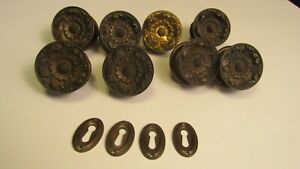 Federal Period Stamped Brass Drawer Pulls And Escutcheons