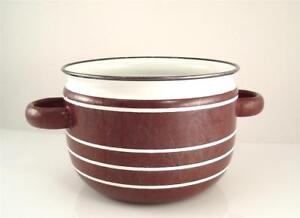 Carl Aubock Design Brown Enamel Steel Pot Ostovics Culinar Vienna Austria Used
