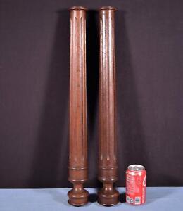 25 Pair Of French Antique Solid Oak Wood Support Posts Pillars W Flat Backs