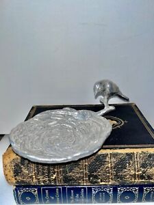 Vintage Silver Bird Trinket Plate Dish Decorative Plate