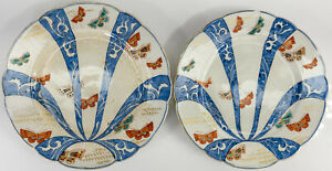 Antique Pair Of Japanese Signed Porcelain Plates Gift Imari Nabeshima Style