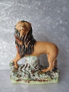 Very Rare Original Antique 1800 S Staffordshire Lion Figurine 6 5 