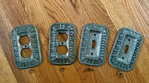 Vtg 1968 American Tack Hardware Brutalist Mid Century Switch Plate Outlet Covers