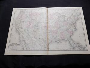 1880 Antique Atlas Map United States