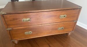 Antique Wooden Chest Military Campaign