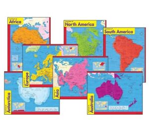 Trend Continents 7 Combo Pack Posters For Teacher Classroom Geography Learning
