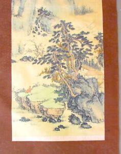 Vintage Japanese Scroll Painting 21x72 Inches Signed