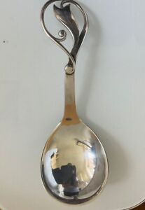 Cohr Denmark Sterling Silver Serving Spoon 66 Gr Stylized Georgeous