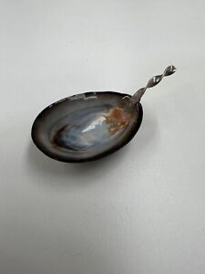 L Antique Silver Handled Tea Caddy Spoon Mussel Sea Shell Bowl