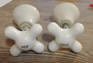 Antique American Standard Sink Knobs Porcelain Hot Cold Handles