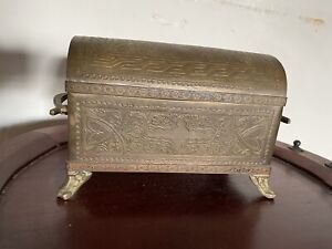 Antique Moorish Moroccan Islamic Copper Bronze Jewelry Box