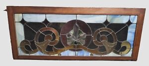 Large Antique Stained Glass Window Hanging