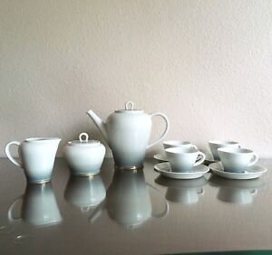 Richard Ginonri Art Deco Porcelain Demitasse Espresso Coffee Set Gio Ponti 