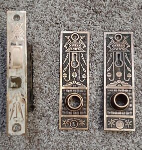 Rare Antique Brass Door Set Norwalk Lock Company