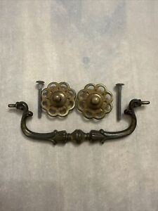 Antique Brass Pull 6 Inch French Provincial