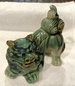 Vtg Ceramic San Chai Teal Green Incense Burner Foo Dog 3 75 High Ex Condition