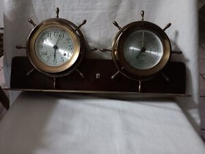 Vintage Unique Seth Thomas Maritime Ships Clock Barometer Set Excellent Cond 