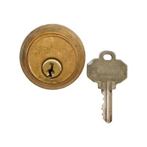 Old New 2 In Brass Baldwin Cylinder Lock With Key
