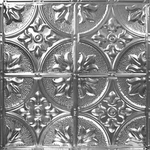 American Tin Ceilings Ceiling Tile 24 X24 X24 Brushed Satin Nickel Nail Up Tin
