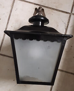 Eagle Topped Porch Light Wall Sconce With Frosted Glass